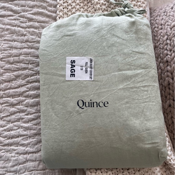 NWOT QUINCE Duvet Cover Set Sage full/queen - Picture 4 of 4